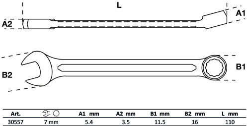BGS Maul-Ringschlüssel | SW 7 mm