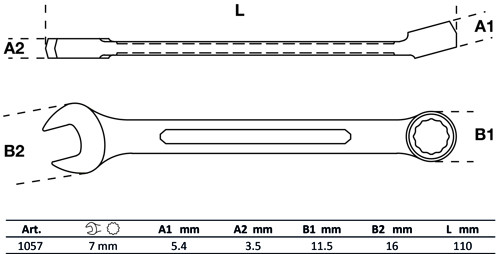 BGS Maul-Ringschlüssel | SW 7 mm