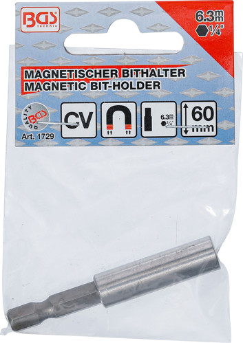 BGS Magnetischer Bithalter | Abtrieb Außensechskant 6,3 mm (1/4