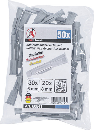 BGS Hohlraumdübel-Sortiment | 50-tlg.
