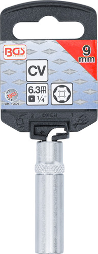 BGS Steckschlüssel-Einsatz Sechskant, tief | Antrieb Innenvierkant 6,3 mm (1/4