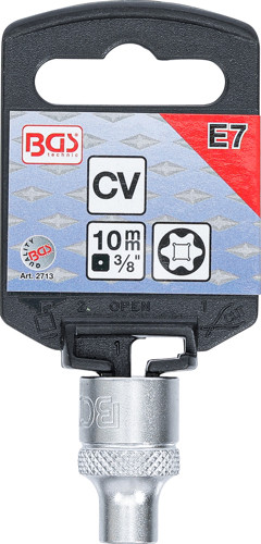 BGS Steckschlüssel-Einsatz E-Profil | Antrieb Innenvierkant 10 mm (3/8
