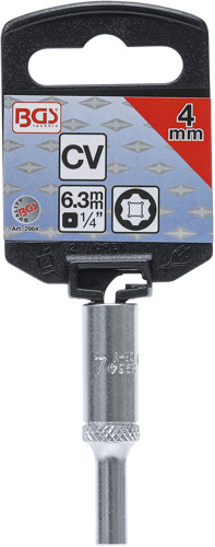 BGS Steckschlüssel-Einsatz Super Lock, tief | Antrieb Innenvierkant 6,3 mm (1/4