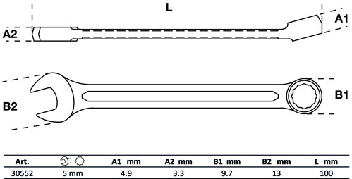 BGS Maul-Ringschlüssel | SW 5 mm