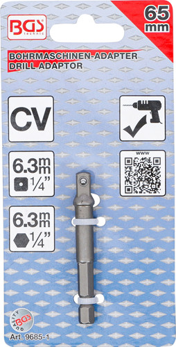 BGS Adapter für Bohrmaschinen | Antrieb Außensechskant 6,3 mm (1/4