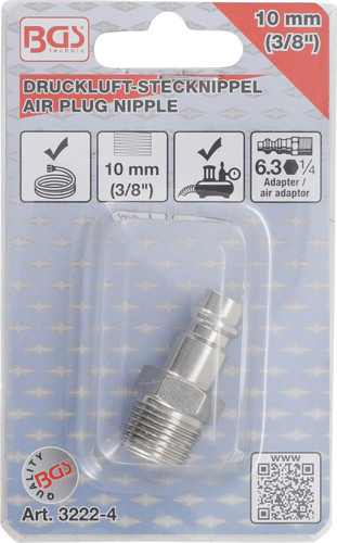 BGS Druckluft-Stecknippel | 6,3 mm (1/4