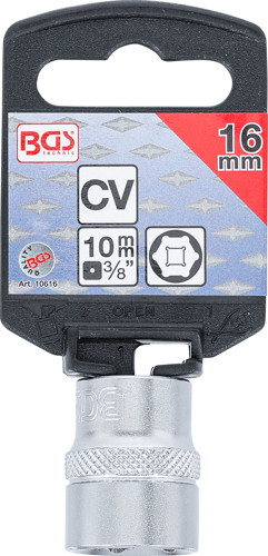 BGS Steckschlüssel-Einsatz Sechskant | Antrieb Innenvierkant 10 mm (3/8