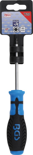 BGS Schraubendreher | T-Profil (für Torx) T20 | Klingenlänge 80 mm