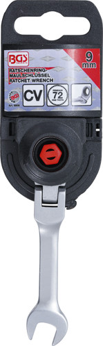 BGS Ratschenring-Maulschlüssel | kurz | abwinkelbar | SW 9 mm