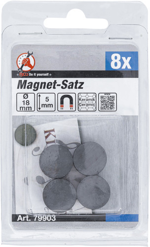 BGS Magnet-Satz | Keramik | Ø 18 mm | 8-tlg.