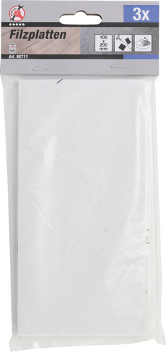 BGS Filzgleiter | Platten | weiß | 100 x 200 mm | 3-tlg.