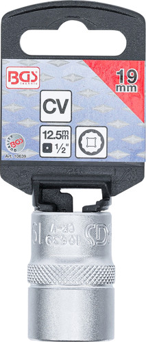 BGS Steckschlüssel-Einsatz Zwölfkant | Antrieb Innenvierkant 12,5 mm (1/2