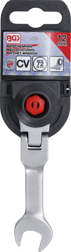 BGS Ratschenring-Maulschlüssel | kurz | abwinkelbar | SW 12 mm