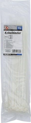 BGS Kabelbinder-Sortiment | weiß | 4,8 x 300 mm | 50-tlg.