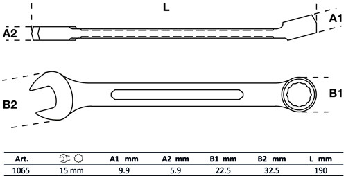 BGS Maul-Ringschlüssel | SW 15 mm