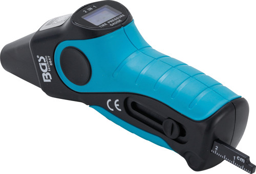 BGS Digitaler Reifendruckprüfer & Reifenprofil-Messschieber | 2-IN-1