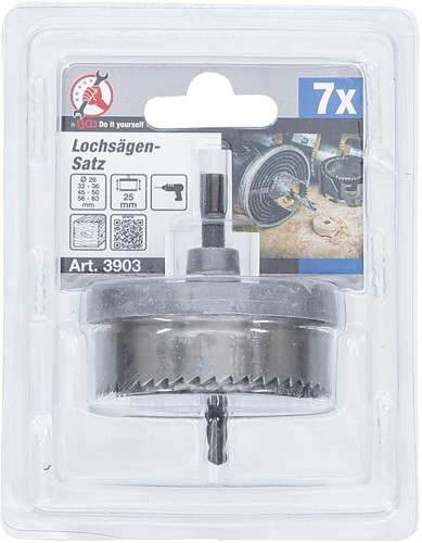BGS Lochsägen-Satz | Ø 26 - 63 mm | Tiefe 25 mm | 7-tlg.
