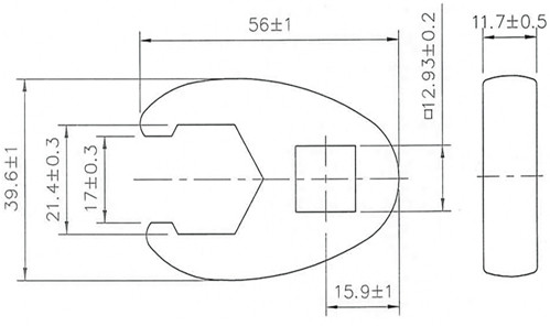 BGS Hahnenfußschlüssel | Antrieb Innenvierkant 12,5 mm (1/2