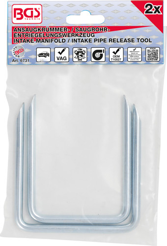BGS Ansaugkrümmer- / Saugrohr-Entriegelungswerkzeug | für VAG | 2-tlg.
