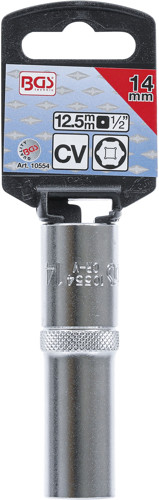 BGS Steckschlüssel-Einsatz Sechskant, tief | Antrieb Innenvierkant 12,5 mm (1/2