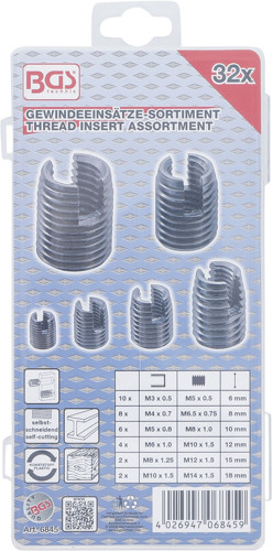 BGS Gewindeeinsätze-Sortiment | selbstschneidend | 32-tlg.