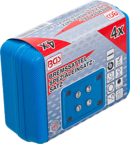 BGS Bremsssattel-Spezial-Einsätze | Antrieb Außensechskant SW 12 mm | 4-tlg.