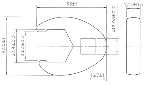 BGS Hahnenfußschlüssel | Antrieb Innenvierkant 12,5 mm (1/2