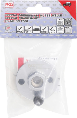 BGS Spezial-Einsatz zum Drehen der Kurbelwelle | für VAG 5-Zylinder Motoren