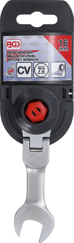 BGS Ratschenring-Maulschlüssel | kurz | abwinkelbar | SW 16 mm