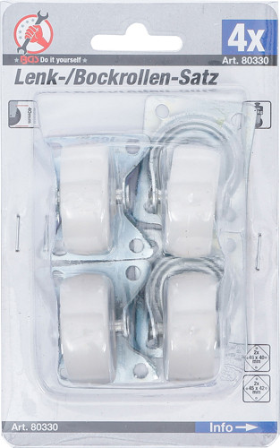 BGS Lenk-/Bockrollen-Satz | 40 mm | 4-tlg.