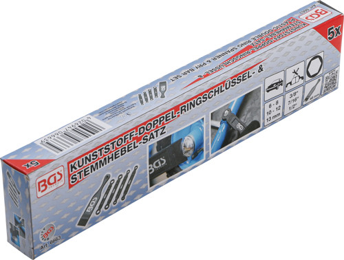 BGS Kunststoff-Doppel-Ringschlüssel- & Stemmhebel-Satz | 5-tlg.