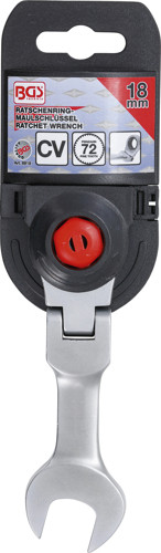 BGS Ratschenring-Maulschlüssel | kurz | abwinkelbar | SW 18 mm