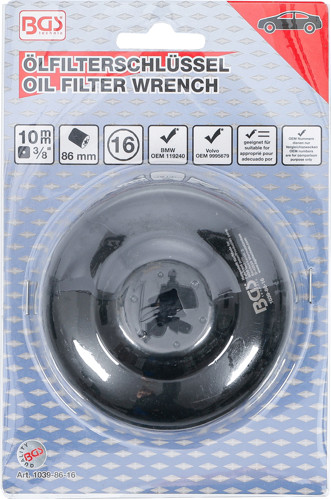 BGS Ölfilterschlüssel | 16-kant | Ø 86 mm | für BMW, Volvo