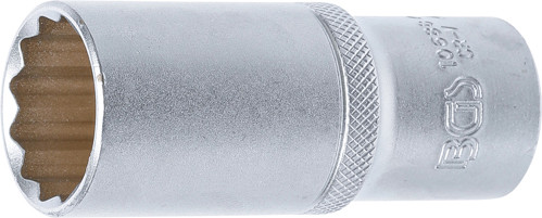 BGS Steckschlüssel-Einsatz Zwölfkant, tief | Antrieb Innenvierkant 12,5 mm (1/2