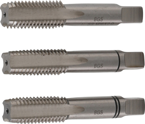 BGS Gewindebohrer-Satz | Vor-, Mittel- und Fertigschneider | HSS-G | M16 x 2,0 mm | 3-tlg.