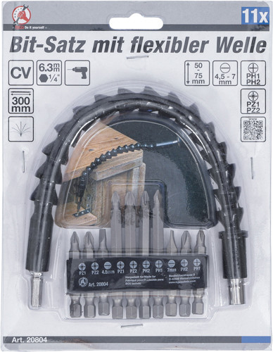 BGS Bit-Satz mit flexibler Welle | Antrieb Außensechskant 6,3 mm (1/4