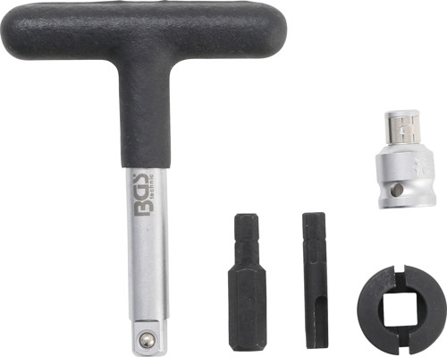 BGS Universal-Öldienst-Schlüssel-Satz | für Kunststoff-Ölablassschrauben | Antrieb Außensechskant 6,3 mm (1/4