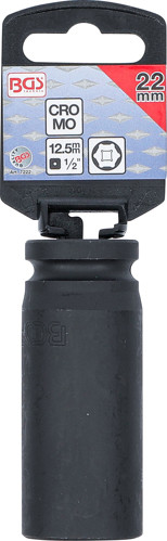 BGS Kraft-Steckschlüssel-Einsatz Sechskant, tief | Antrieb Innenvierkant 12,5 mm (1/2