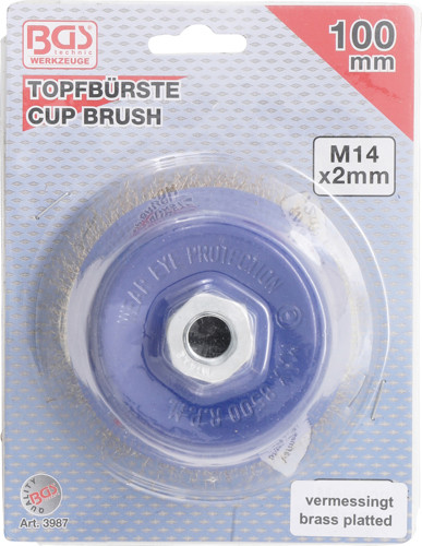 BGS Topfbürste | Aufnahme M14 x 2,0 mm | Ø 100 x 67 mm