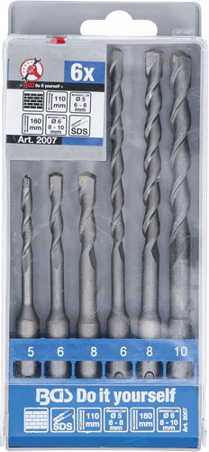 BGS Hammer-Bohrer-Satz | SDS-Schaft, Hartmetallspitze | 5 - 10 mm | 6-tlg.