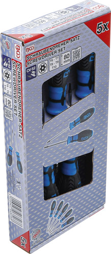 BGS Schraubendreher-Satz | T-Profil (für Torx) mit Bohrung | T6 - T10 | 5-tlg.