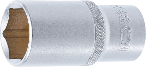 BGS Steckschlüssel-Einsatz Sechskant, tief | Antrieb Innenvierkant 12,5 mm (1/2