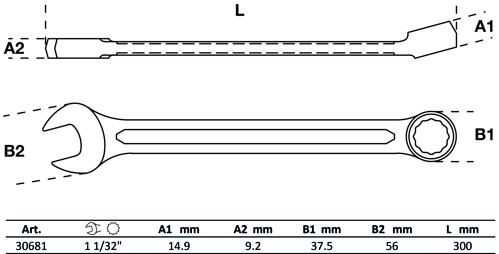 BGS Maul-Ringschlüssel | SAE | SW 1.1/32