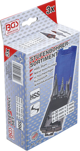 BGS Stufenbohrer-Satz | Ø 4 - 30 mm | 3-tlg.