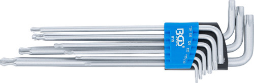 BGS Winkelschlüssel-Satz | extra lang | T-Profil (für Torx) mit Kugelkopf | T10 - T50 | 9-tlg.