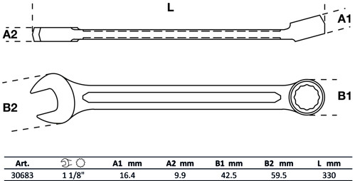 BGS Maul-Ringschlüssel | SAE | SW 1.1/8