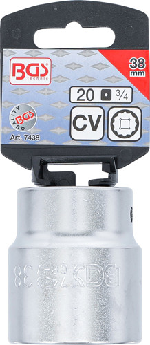 BGS Steckschlüssel-Einsatz Zwölfkant | Antrieb Innenvierkant 20 mm (3/4