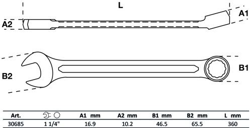 BGS Maul-Ringschlüssel | SAE | SW 1.1/4