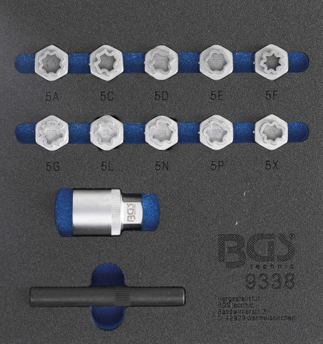 BGS Werkstattwageneinlage 1/6: Felgenschloss-Werkzeug-Satz für Mercedes-Benz | 12-tlg.