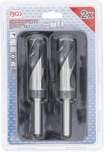 BGS HSS-Bohrer-Satz | 26 - 28 mm | 2-tlg.